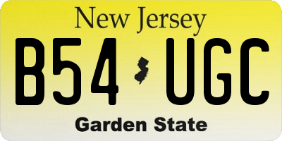 NJ license plate B54UGC