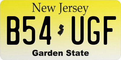 NJ license plate B54UGF