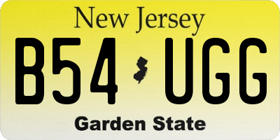 NJ license plate B54UGG