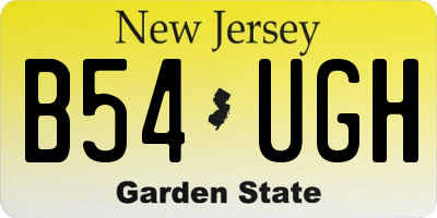 NJ license plate B54UGH