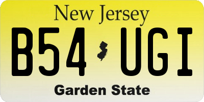 NJ license plate B54UGI