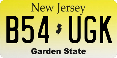 NJ license plate B54UGK