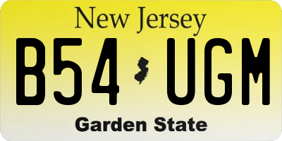 NJ license plate B54UGM
