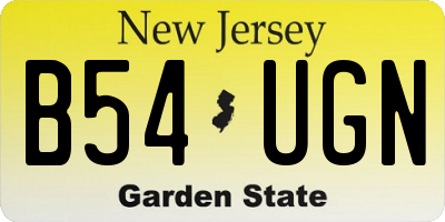 NJ license plate B54UGN