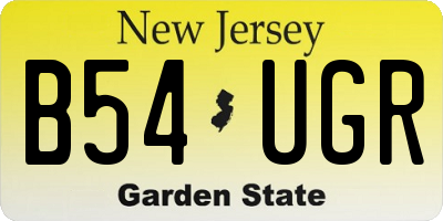 NJ license plate B54UGR