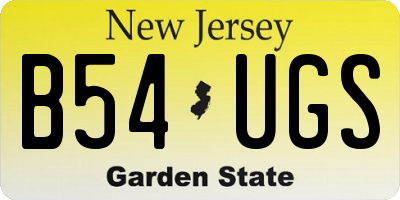 NJ license plate B54UGS