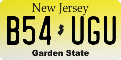 NJ license plate B54UGU