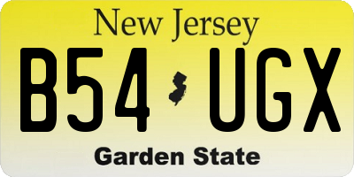 NJ license plate B54UGX