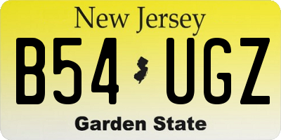 NJ license plate B54UGZ