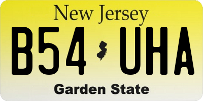 NJ license plate B54UHA