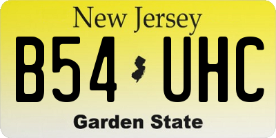 NJ license plate B54UHC