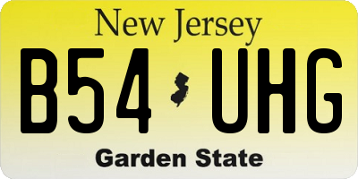 NJ license plate B54UHG