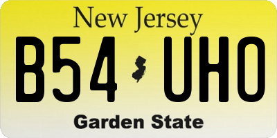 NJ license plate B54UHO