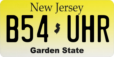 NJ license plate B54UHR