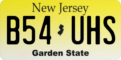 NJ license plate B54UHS