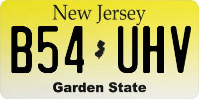NJ license plate B54UHV