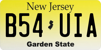 NJ license plate B54UIA