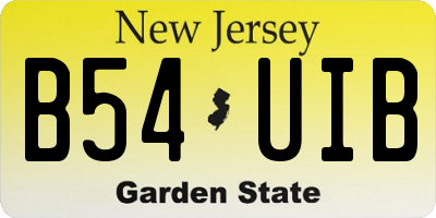 NJ license plate B54UIB