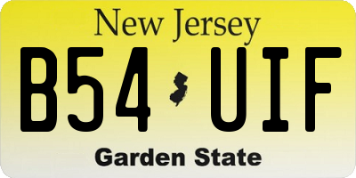 NJ license plate B54UIF