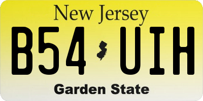 NJ license plate B54UIH