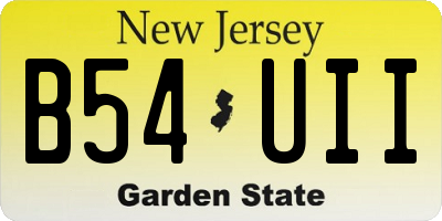 NJ license plate B54UII