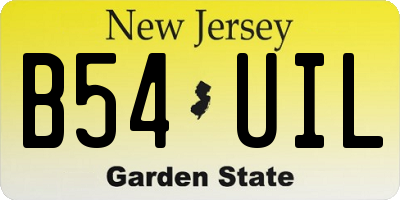 NJ license plate B54UIL