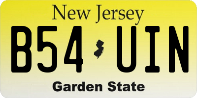 NJ license plate B54UIN