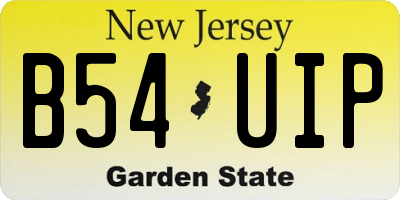 NJ license plate B54UIP