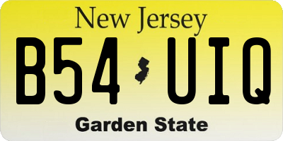 NJ license plate B54UIQ