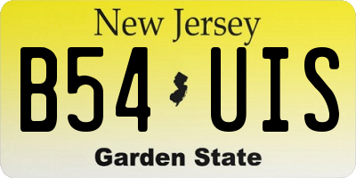 NJ license plate B54UIS