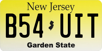 NJ license plate B54UIT
