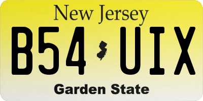 NJ license plate B54UIX