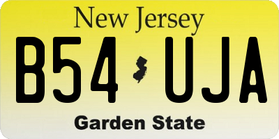 NJ license plate B54UJA