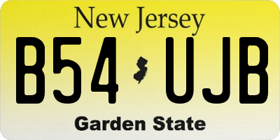 NJ license plate B54UJB