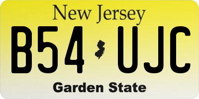 NJ license plate B54UJC