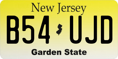 NJ license plate B54UJD