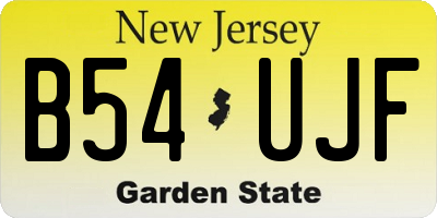 NJ license plate B54UJF