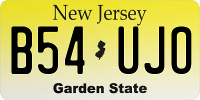 NJ license plate B54UJO