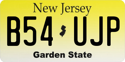 NJ license plate B54UJP