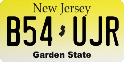 NJ license plate B54UJR