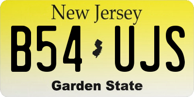 NJ license plate B54UJS