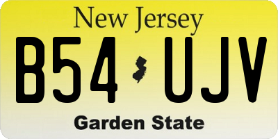 NJ license plate B54UJV