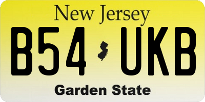 NJ license plate B54UKB