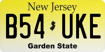 NJ license plate B54UKE