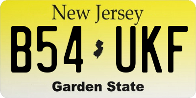 NJ license plate B54UKF