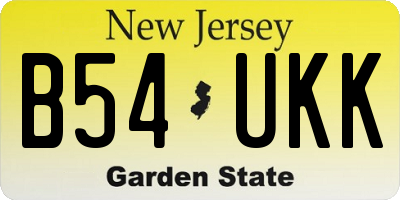 NJ license plate B54UKK