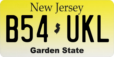 NJ license plate B54UKL