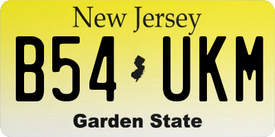NJ license plate B54UKM