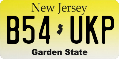 NJ license plate B54UKP