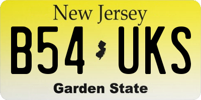 NJ license plate B54UKS